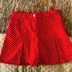 Gymboree red polka dot skort with adjustable waistband.